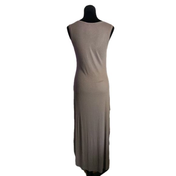 Nwot Bcbgmaxazria Women's Taupe Ribbed Tank Maxi Dress With Side Slit Medium - Picture 3 of 7